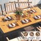 Costway 9 Pieces Patio Dining Set with Soft Cushions and 1.9" Umbrella Hole for Garden